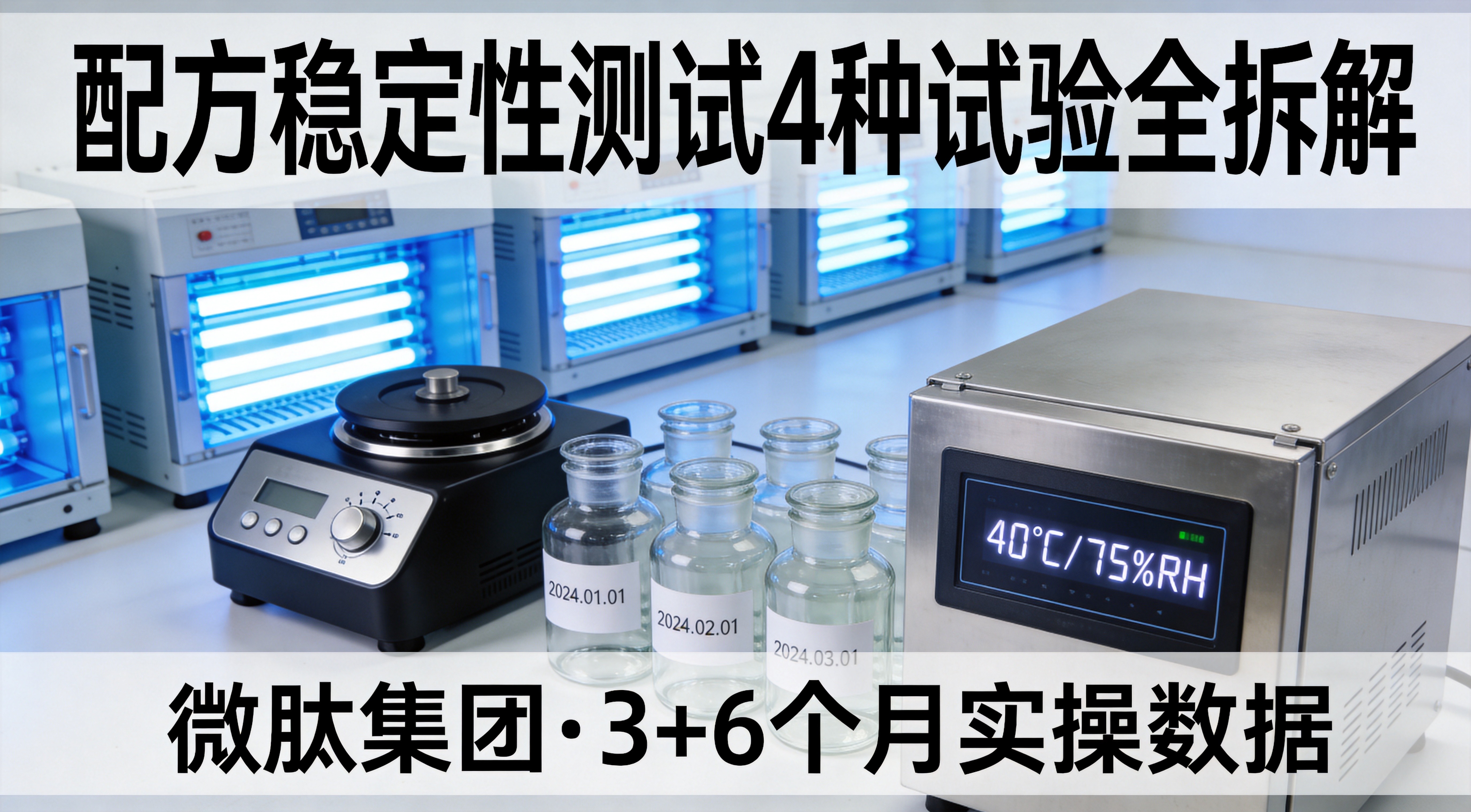护肤品/医用敷料配方稳定性怎么测？3个月加速+6个月常温的实操设计：温度/光照/离心/冷冻循环4种测试全套拆解